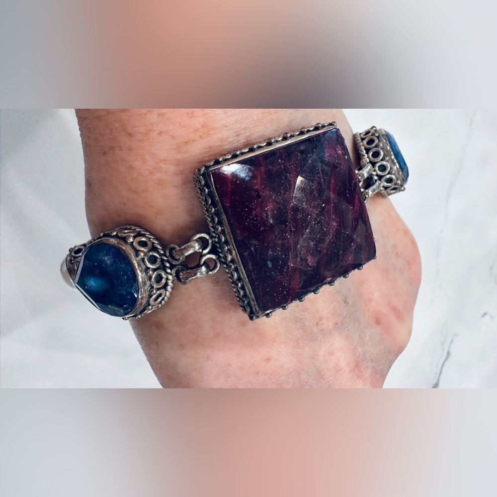 Statement, Chunky Solid .925 Semiprecious Stone B… - image 3